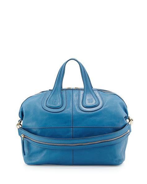 Givenchy Nightingale Medium Leaher Satchel Bag, Blue